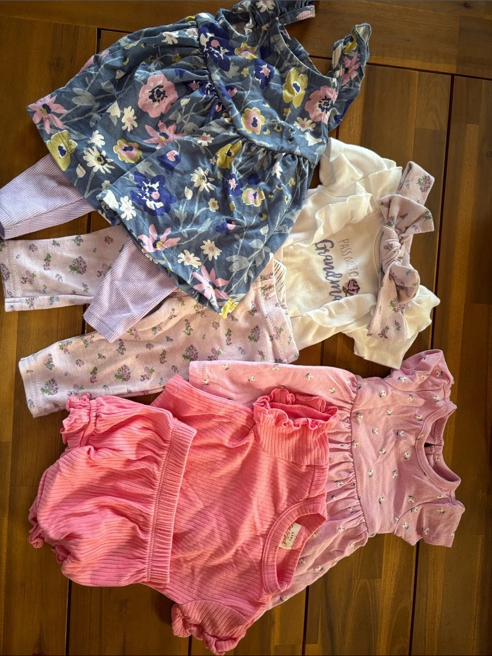 Carter's Floral Navy, Pink and White Baby Matching Sets